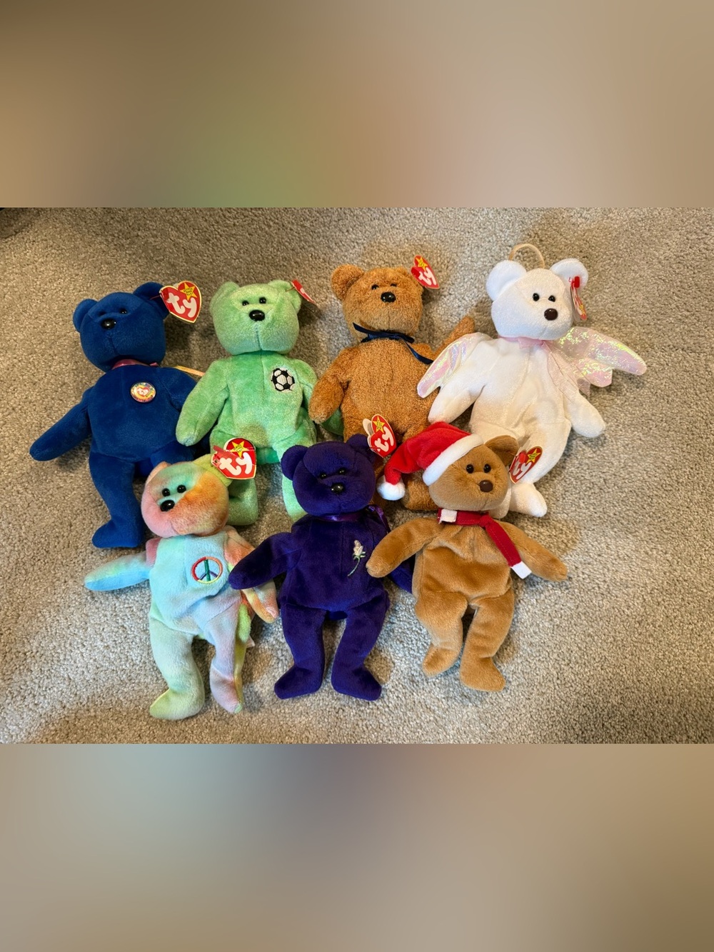 Set of 7 Authentic Beanie Baby Bears